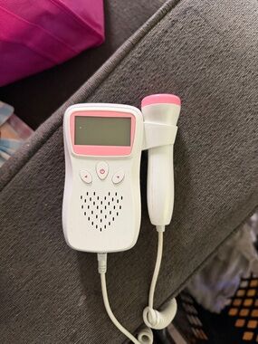Pink/White Fetal Doppler Baby Heartbeat Monitor